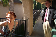 Iris Karina as Apartment Manager in the music video 'EBT California' directed by Kevin Johnson