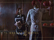 ris Karina on location shooting for the Escape Hotel