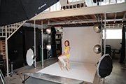 Iris Karina on a photo shoot with George DeLoache for Leafy Satori Risk