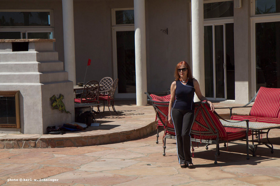 Iris Karina on a photo shoot in Malibu Canyon with photographer Karl Lohninger.