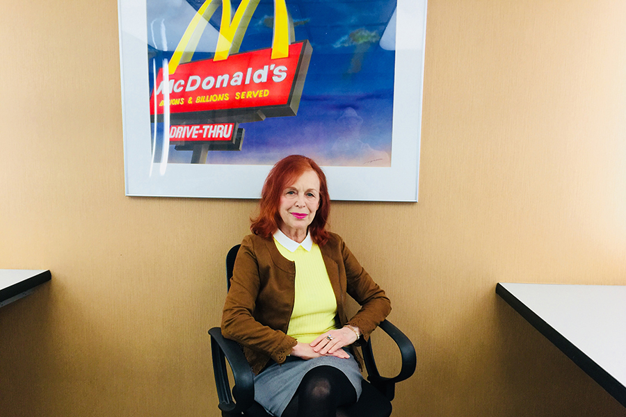 Iris Karina is shooting a commercial for McDonald's