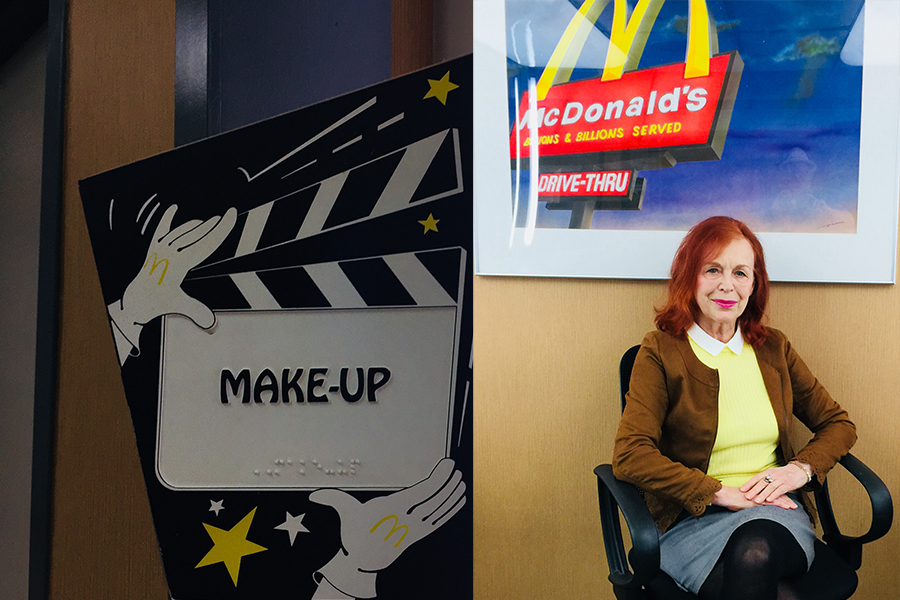 Iris Karina is shooting a commercial for McDonald's