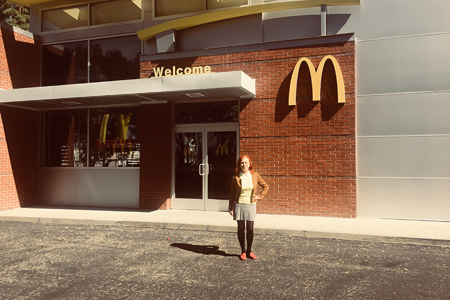 Iris Karina is shooting a commercial for McDonald's