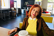 Iris Karina is shooting a music video for McDonald's