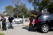 Iris Karina on location with actor Richard Manriquez shooting the short film 'GoodbyeTeddy'.