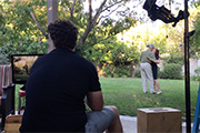 Iris Karina on location shooting the music video 'One more dance' with Raymond Revel.